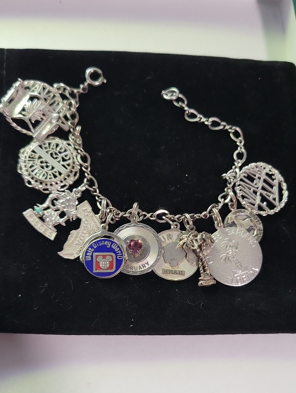 Silver Disney World Charm Bracelet - Silver Charm Bracelet